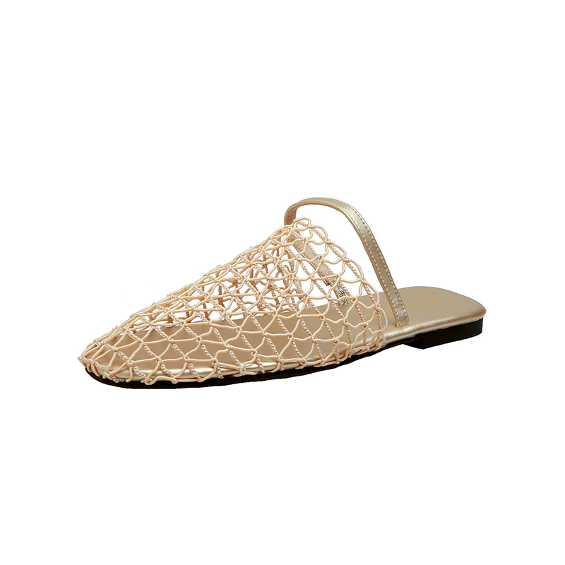 Crape Myrtle 2025 Summer Women's Hollow Mesh Bow Toe Flat Sandals with Straps - Image 5