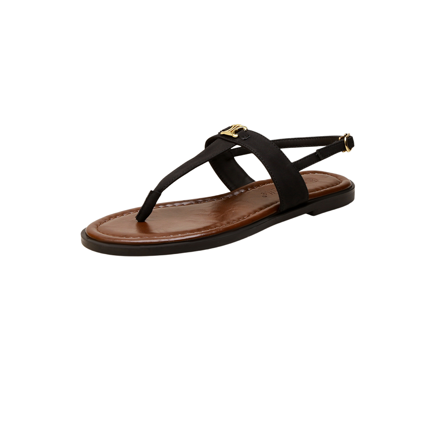 Crape Myrtle Women's Retro T-Strap Flip Flop Sandals with Metal Buckle, Vacation Style, Summer 2025 - Image 5