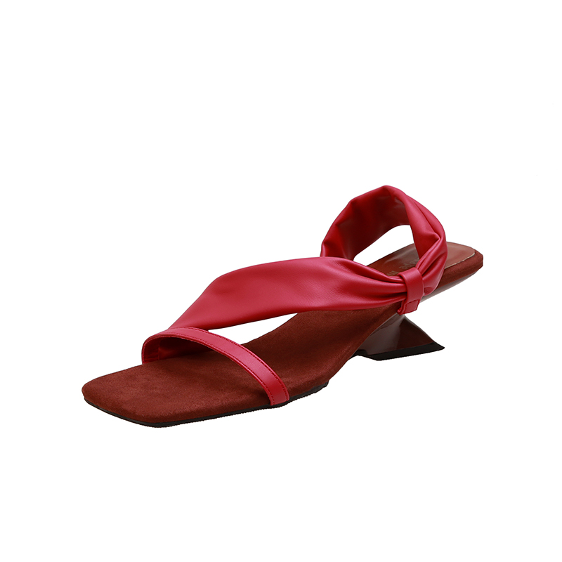 Elegant Square Toe Strappy Open Toe Wedge Sandals for Women 2025 Summer - Image 5